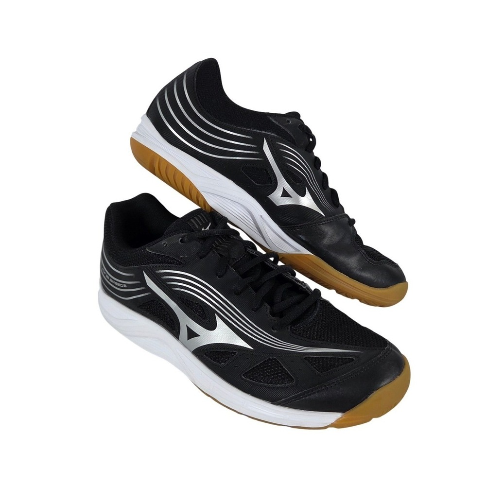 Mizuno Cyclone Speed 3 Black Silver Gum Sole Court Shoes Womens 9 V1GC218008